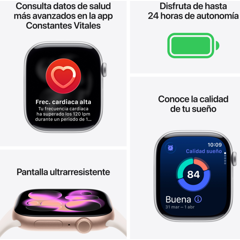 Apple Watch Series 11 OLED 42 mm Digital 374 x 446 Pixeles Pantalla táctil 5G Negro Wifi GPS (satélite)