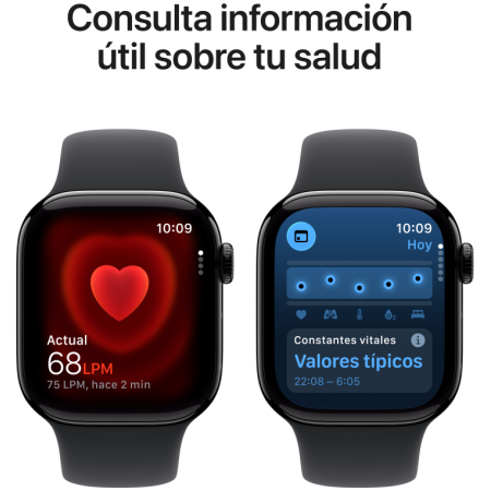 Apple Watch Series 11 OLED 42 mm Digital 374 x 446 Pixeles Pantalla táctil 5G Negro Wifi GPS (satélite)