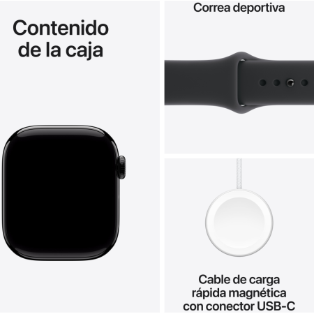 Apple Watch Series 11 OLED 42 mm Digital 374 x 446 Pixeles Pantalla táctil 5G Negro Wifi GPS (satélite)