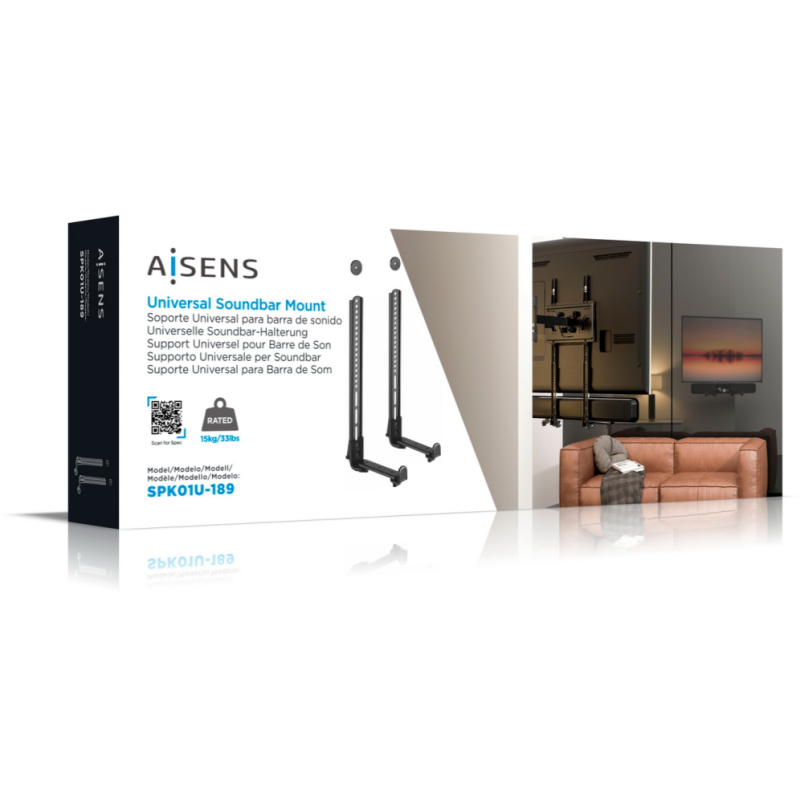 AISENS Soporte Universal para Barra de Sonido, Negro