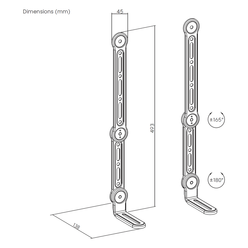 AISENS SPK03U-375 accesorio para barra de sonido Montaje en pared