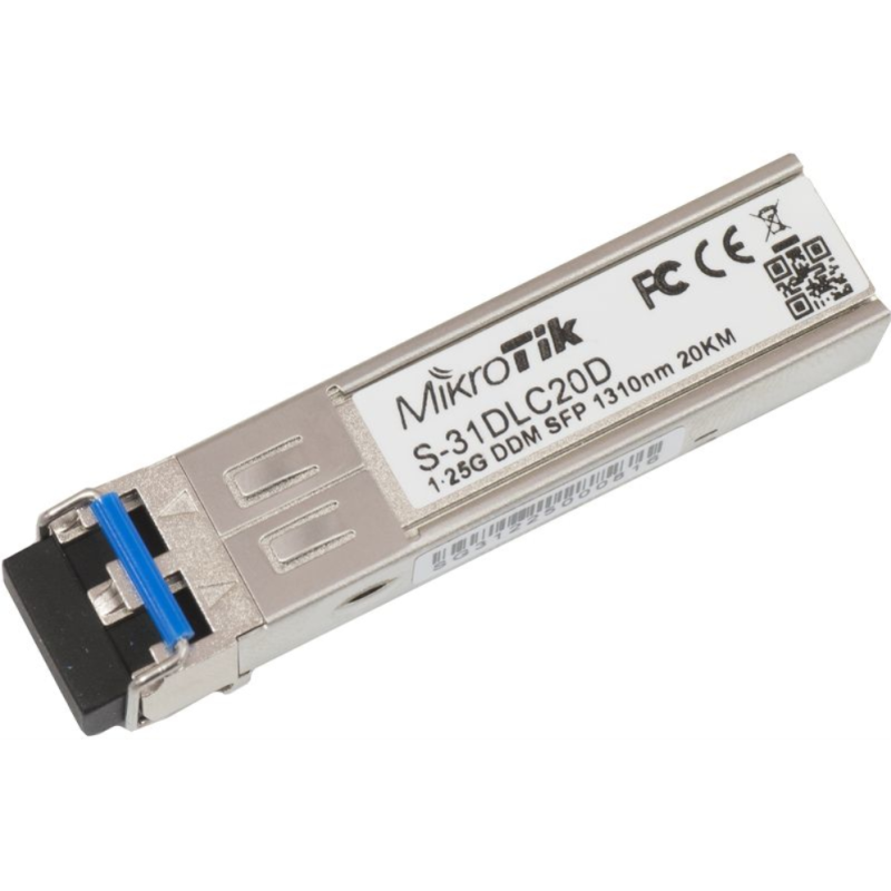 Mikrotik S-31DLC20D red modulo transceptor 1250 Mbit/s SFP 1310 nm