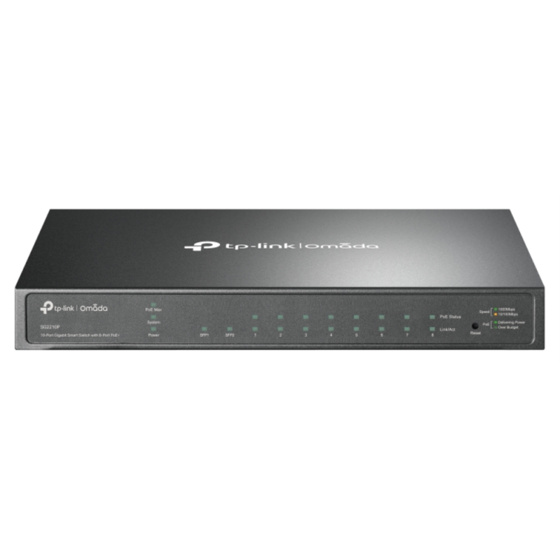 TP-Link Omada SG2210P switch Gestionado L2/L2+ Gigabit Ethernet (10/100/1000) Energía sobre Ethernet (PoE) Negro