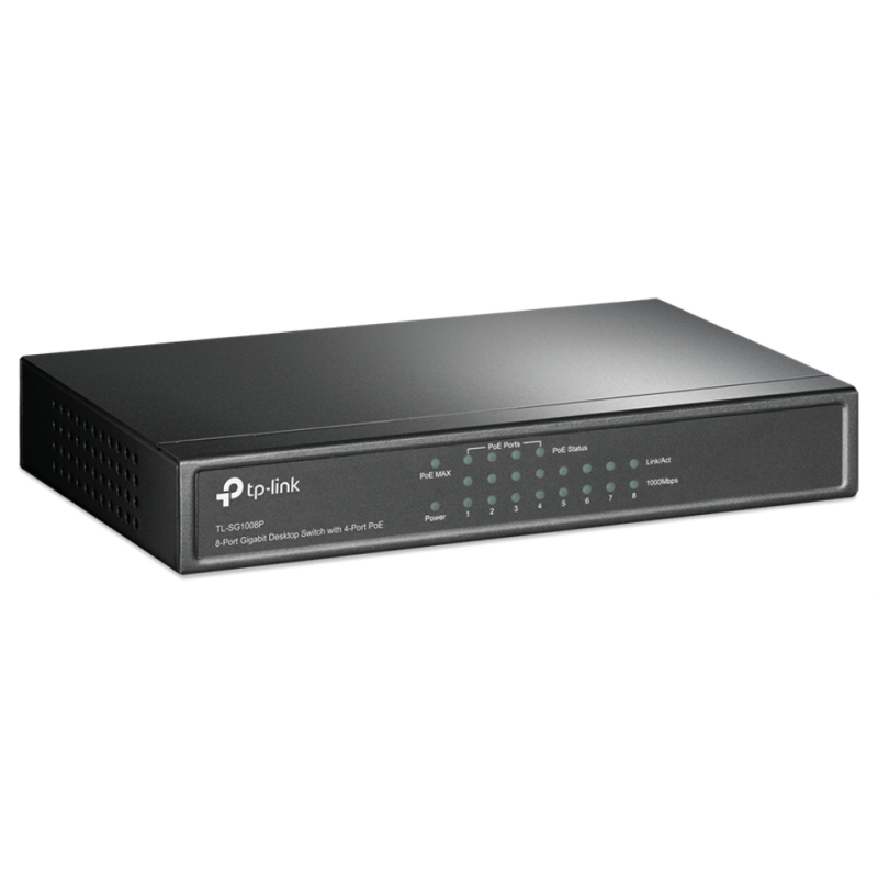 TP-Link TL-SG1008P Gestionado Gigabit Ethernet (10/100/1000) Energía sobre Ethernet (PoE) Gris