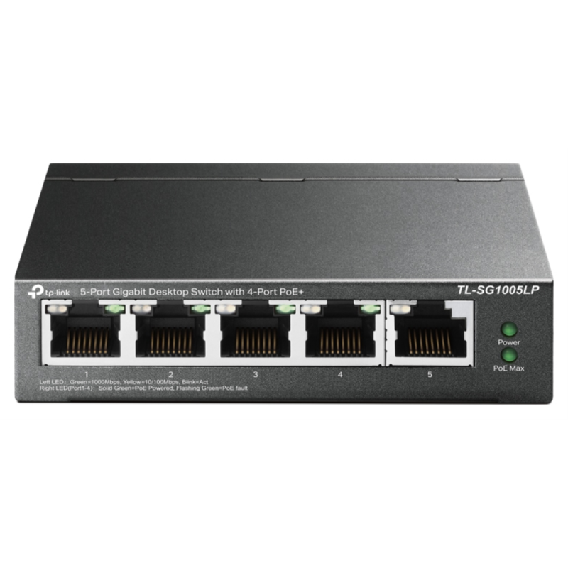 TP-Link TL-SG1005LP switch No administrado Gigabit Ethernet (10/100/1000) Energía sobre Ethernet (PoE) Negro