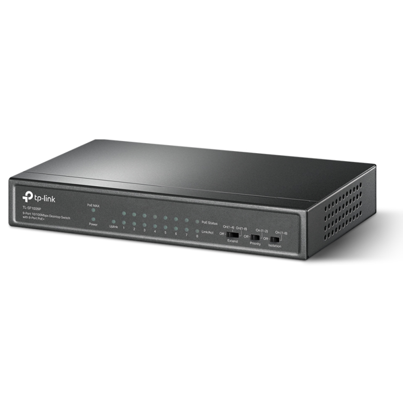 TP-Link TL-SF1009P switch No administrado Fast Ethernet (10/100) Energía sobre Ethernet (PoE) Negro
