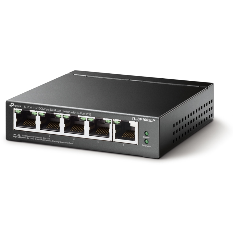 TP-Link TL-SF1005LP switch No administrado Fast Ethernet (10/100) Energía sobre Ethernet (PoE) Negro