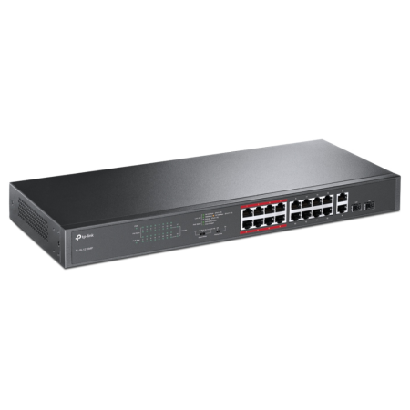 TP-Link TL-SL1218MP No administrado Gigabit Ethernet (10/100/1000) Energía sobre Ethernet (PoE) 1U Negro
