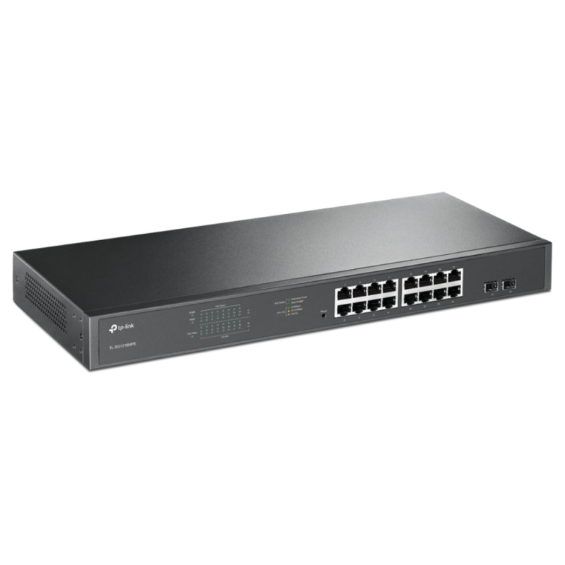 TP-Link TL-SG1218MPE Gestionado L2 Gigabit Ethernet (10/100/1000) Energía sobre Ethernet (PoE) 1U Negro