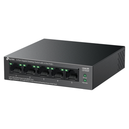 TP-Link LiteWave LS105GP switch No administrado Gigabit Ethernet (10/100/1000) Energía sobre Ethernet (PoE) Negro