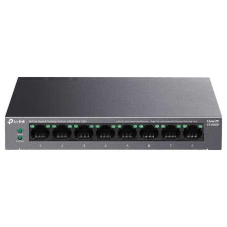 TP-Link LiteWave LS108GP switch No administrado Gigabit Ethernet (10/100/1000) Energía sobre Ethernet (PoE) Negro