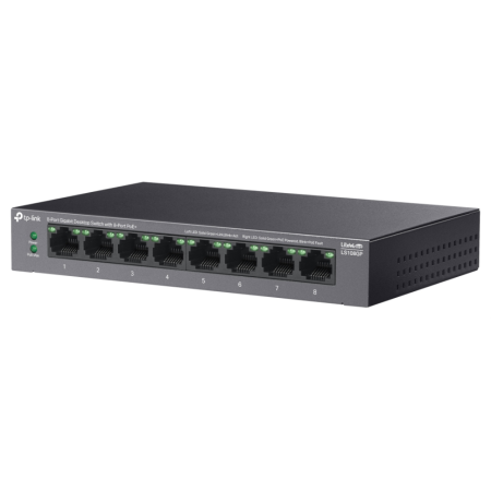 TP-Link LiteWave LS108GP switch No administrado Gigabit Ethernet (10/100/1000) Energía sobre Ethernet (PoE) Negro