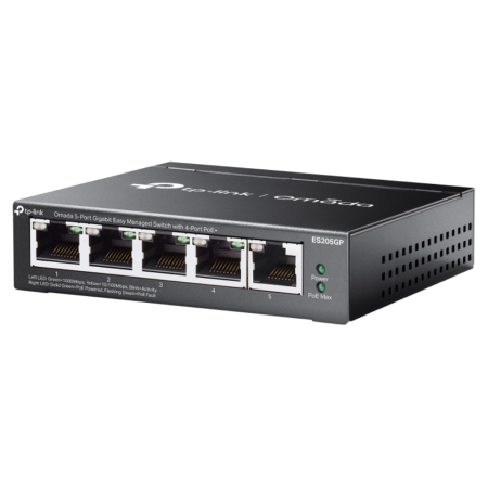 TP-Link Omada ES205GP switch Gestionado Gigabit Ethernet (10/100/1000) Energía sobre Ethernet (PoE) Negro