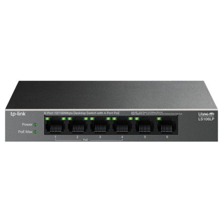 TP-Link LiteWave LS106LP switch No administrado Fast Ethernet (10/100) Energía sobre Ethernet (PoE) Negro