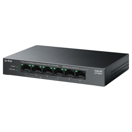 TP-Link LiteWave LS106LP switch No administrado Fast Ethernet (10/100) Energía sobre Ethernet (PoE) Negro