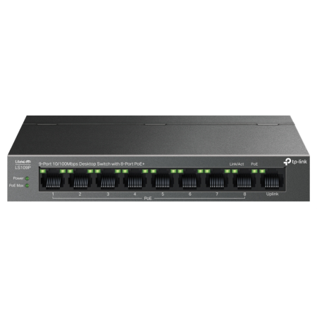 TP-Link LiteWave LS109P switch No administrado Fast Ethernet (10/100) Energía sobre Ethernet (PoE) Negro