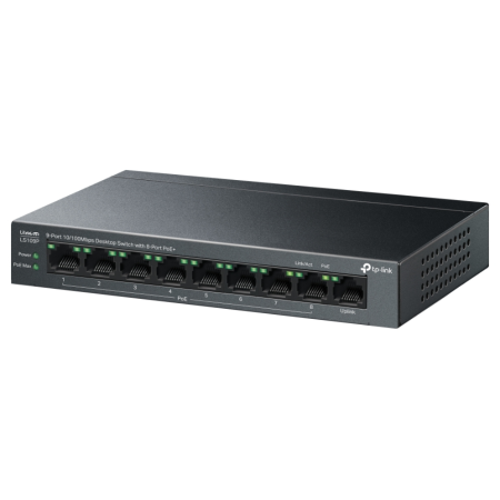 TP-Link LiteWave LS109P switch No administrado Fast Ethernet (10/100) Energía sobre Ethernet (PoE) Negro