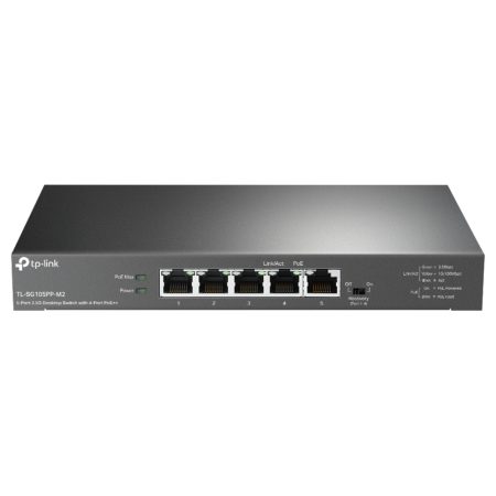 TP-Link TL-SG105PP-M2 switch No administrado Gigabit Ethernet (10/100/1000) Energía sobre Ethernet (PoE) Negro