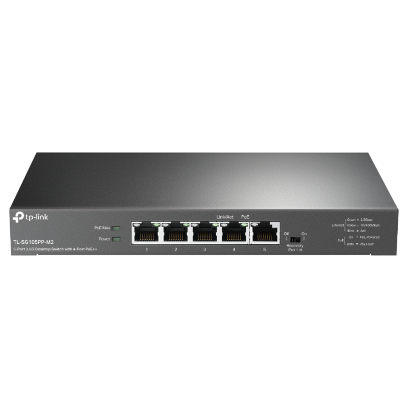 TP-Link TL-SG105PP-M2 switch No administrado Gigabit Ethernet (10/100/1000) Energía sobre Ethernet (PoE) Negro