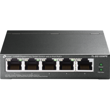 TP-Link TL-SG105MPE switch L2 Gigabit Ethernet (10/100/1000) Energía sobre Ethernet (PoE) Negro