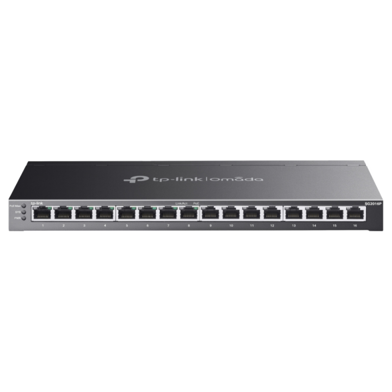 TP-Link Omada SG2016P switch Gestionado L2/L2+ Gigabit Ethernet (10/100/1000) Energía sobre Ethernet (PoE) Negro