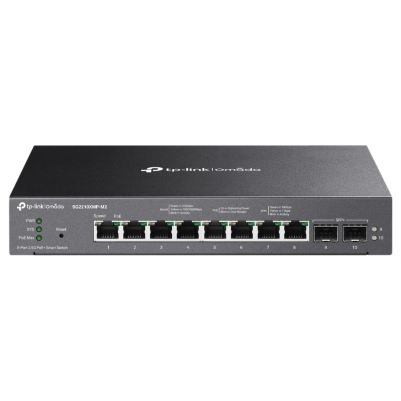 TP-Link Omada SG2210XMP-M2 switch Gestionado L2/L2+ 2.5G Ethernet (100/1000/2500) Energía sobre Ethernet (PoE) Montaje en pared/