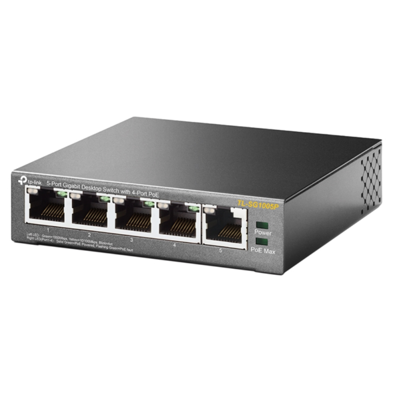 TP-Link TL-SG1005P No administrado Gigabit Ethernet (10/100/1000) Energía sobre Ethernet (PoE) Negro