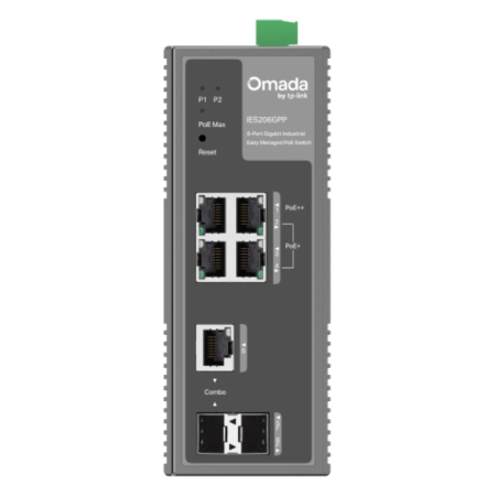 TP-Link IES206GPP switch Gestionado Gigabit Ethernet (10/100/1000) Energía sobre Ethernet (PoE) Negro