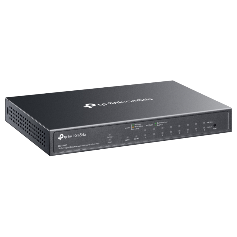 TP-Link Omada ES210GMP switch Gestionado Gigabit Ethernet (10/100/1000) Energía sobre Ethernet (PoE) Negro