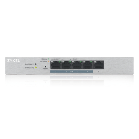 Zyxel GS1200-5HP v2 Gestionado Gigabit Ethernet (10/100/1000) Energía sobre Ethernet (PoE) Gris