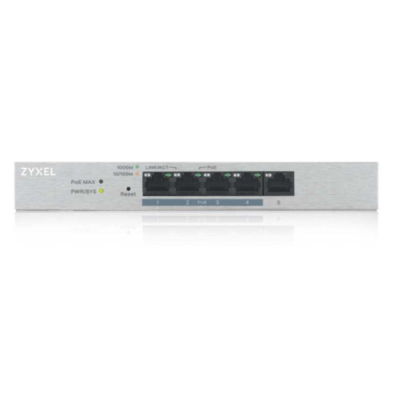 Zyxel GS1200-5HP v2 Gestionado Gigabit Ethernet (10/100/1000) Energía sobre Ethernet (PoE) Gris