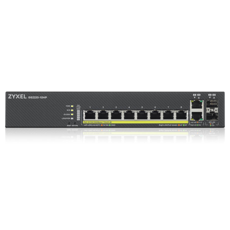 Zyxel GS2220-10HP-EU0101F switch Gestionado L2 Gigabit Ethernet (10/100/1000) Energía sobre Ethernet (PoE) Negro