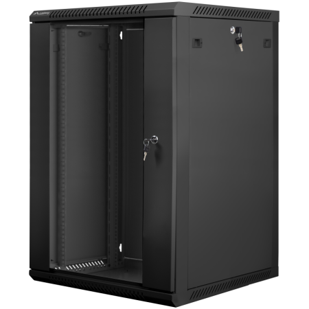 Lanberg WF01-6618-10B armario rack 18U Bastidor de pared Negro
