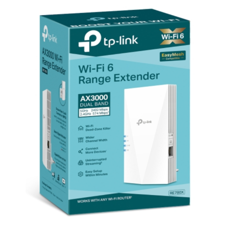 TP-Link RE780X ampliador de red Receptor de red Blanco 10, 100, 1000 Mbit/s