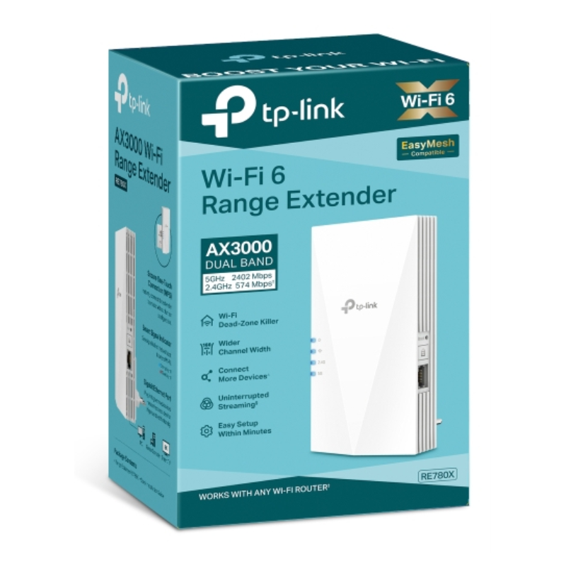 TP-Link RE780X ampliador de red Receptor de red Blanco 10, 100, 1000 Mbit/s