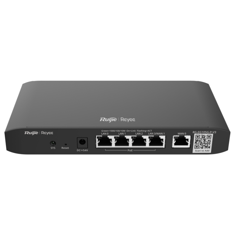 Ruijie Networks RG-EG105G-P-V3 router Gigabit Ethernet Negro