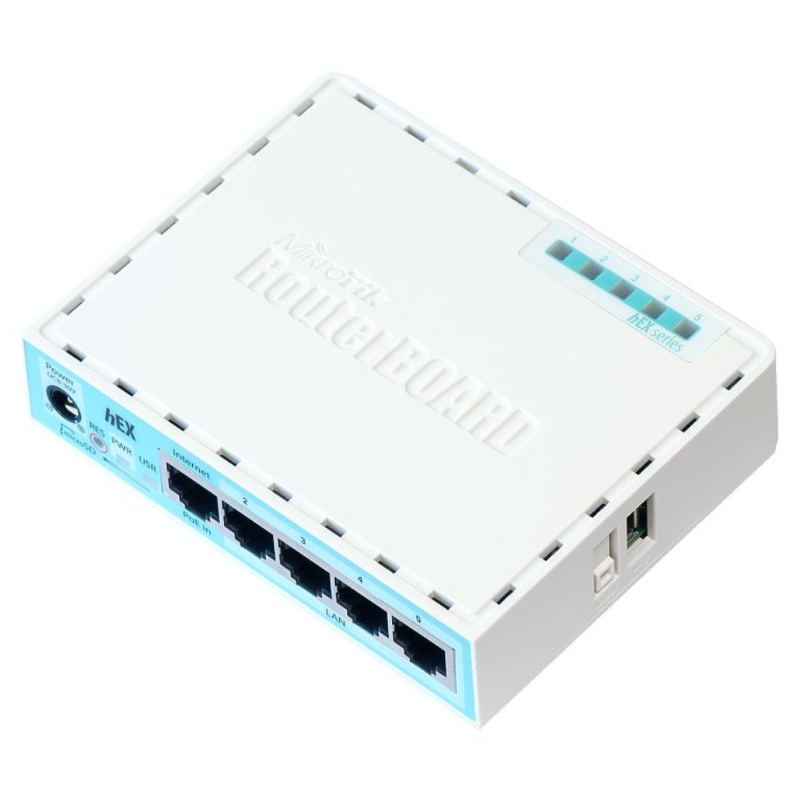 Mikrotik RB750GR3 router Gigabit Ethernet Turquesa, Blanco