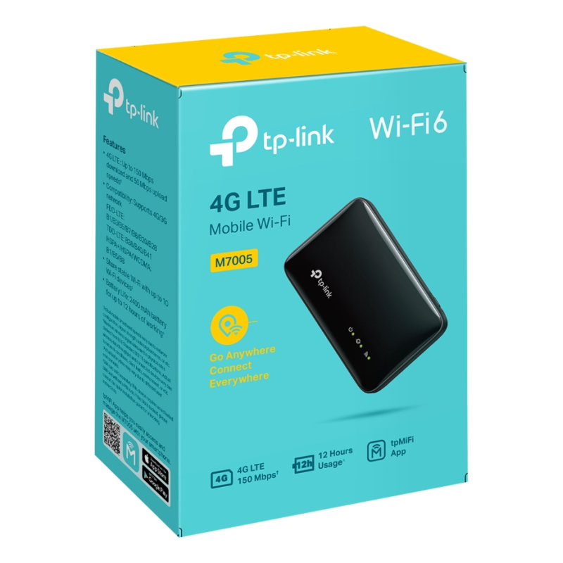 TP-Link M7005 router inalámbrico Banda única (2,4 GHz) 4G Negro