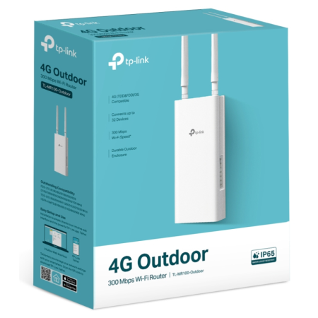 TP-Link TL-MR100-OUTDOOR router inalámbrico Ethernet rápido Banda única (2,4 GHz) 4G Blanco