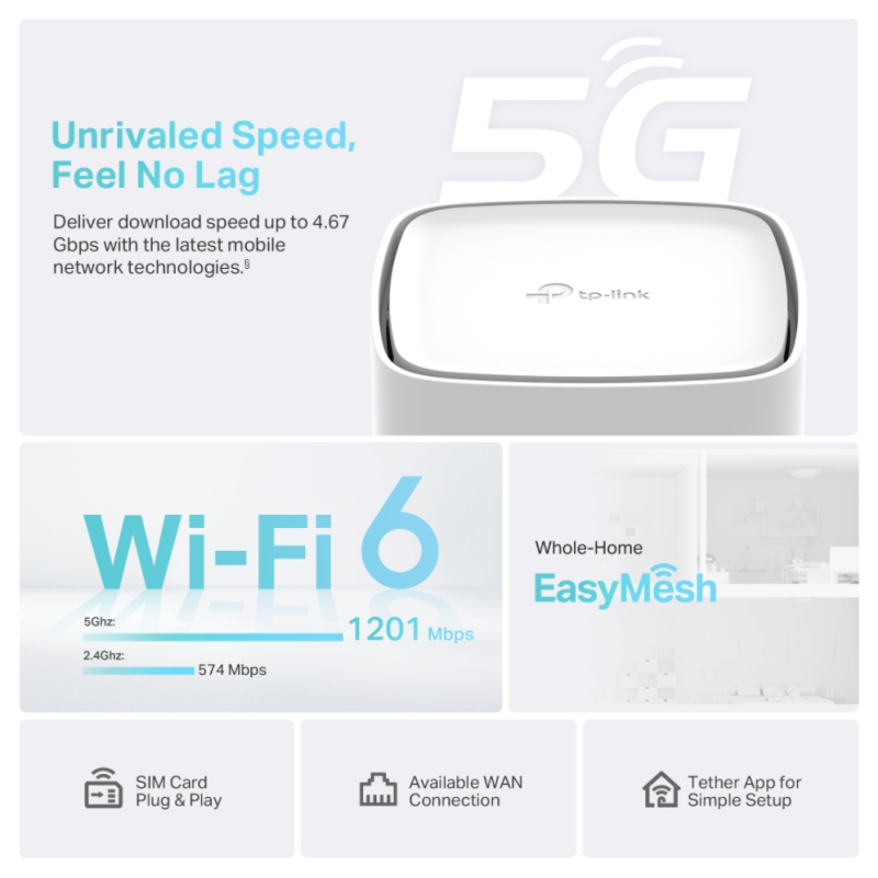 TP-Link Archer NX210 router inalámbrico Gigabit Ethernet Doble banda (2,4 GHz / 5 GHz) 5G Blanco