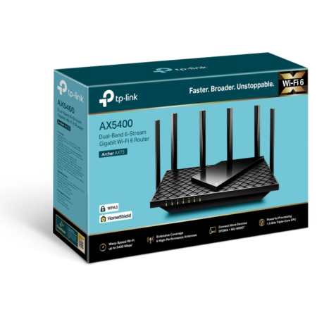 TP-Link Archer AX73 router inalámbrico Gigabit Ethernet Doble banda (2,4 GHz / 5 GHz) Negro