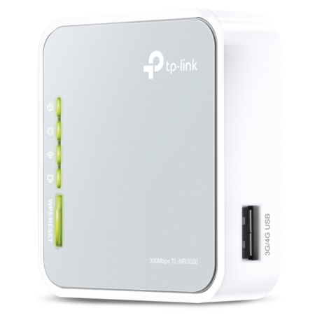 TP-Link TL-MR3020 router inalámbrico Ethernet rápido Banda única (2,4 GHz) Gris, Blanco
