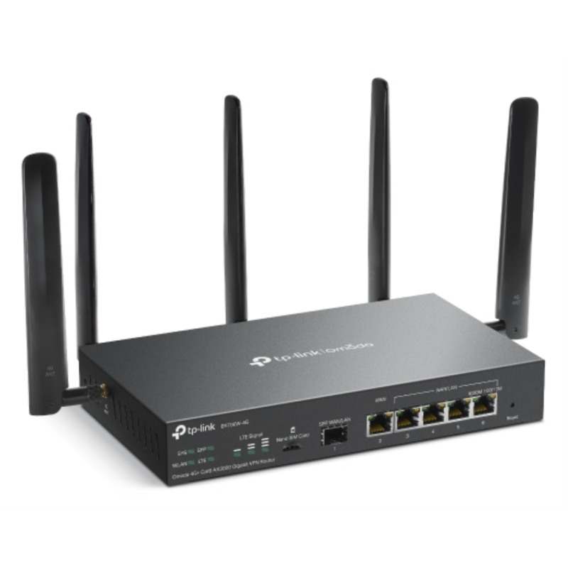 TP-Link Omada ER706W-4G router inalámbrico Gigabit Ethernet Doble banda (2,4 GHz / 5 GHz) Negro