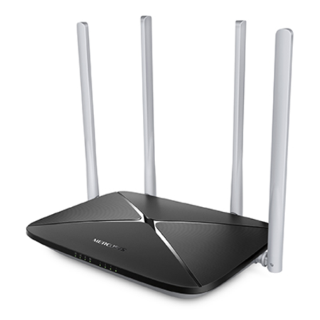 Mercusys AC12 router inalámbrico Ethernet rápido Doble banda (2,4 GHz / 5 GHz) Negro