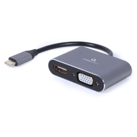 Gembird A-USB3C-HDMIVGA-01 Adaptador gráfico USB 3840 x 2160 Pixeles Gris