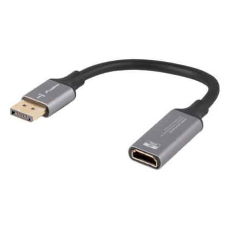 Lanberg AD-DP-HD-02 adaptador de cable de vídeo 0,2 m DisplayPort HDMI Plata