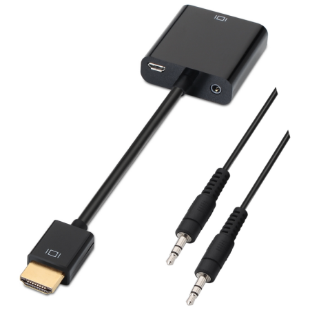 AISENS A122-0126 adaptador de cable de vídeo 0,1 m Negro