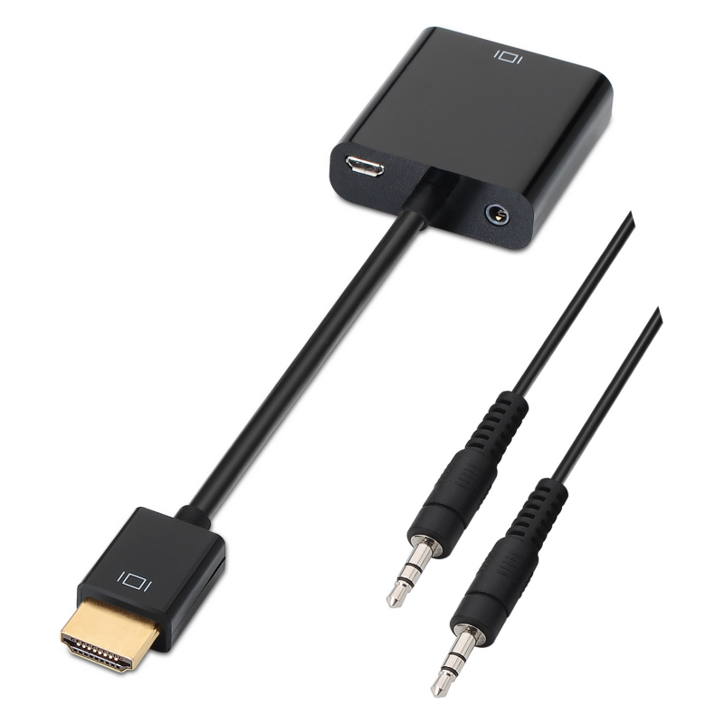 AISENS A122-0126 adaptador de cable de vídeo 0,1 m Negro