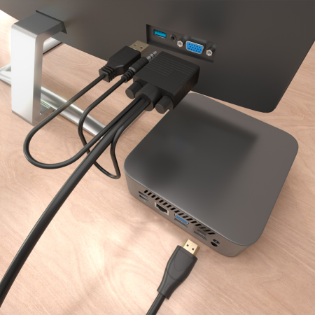 AISENS Cable Conversor HDMI a SVGA+Audio, HDMI A/M-SVGA/M+Jack 3.5/M+USB-A/M, Negro, 1.5m