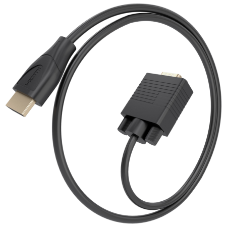 AISENS Cable Conversor HDMI a SVGA, HDMI A/M-SVGA/M, Negro, 1.0m